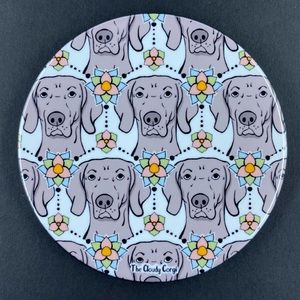 Weimaraner Dog Flower Magnet Retro Handmade Gifts and Decor